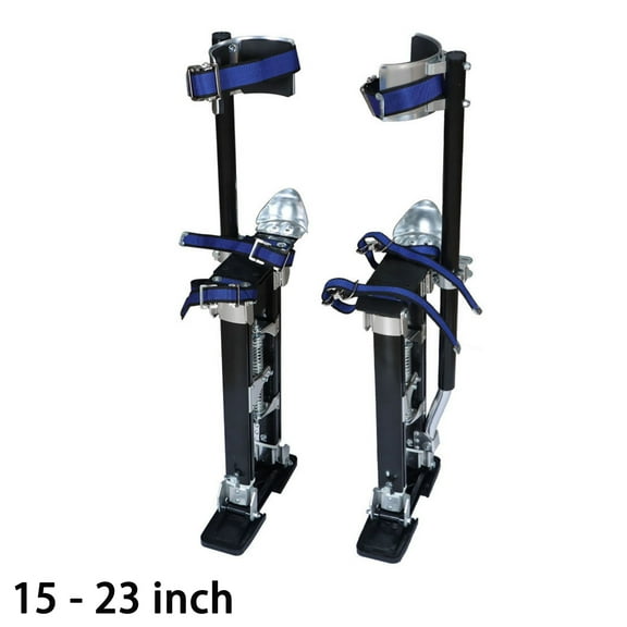 Drywall Stilts 15-23 inch Grade Adjustable Auminum Tool Stilt Black for Cleaning Painting
