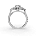 thumbnail image 3 of Kiva Jewel Radiant Cut Diamond Engagement Ring - 2.21 Ct Multi-Stone Halo-Style Wedding Rings - Lab-Created Simulated Diamond 14K White Gold Plated Ring - Prong Setting Gifts for Special Occasions, 3 of 7