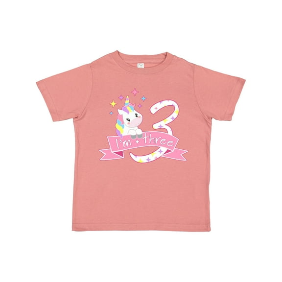 Inktastic I'm Three Cute Unicorn 3rd Birthday Boys or Girls Toddler T-Shirt
