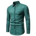 thumbnail image 2 of BiZtdJrK Mens Long Sleeve Button Down Shirts Slim Fit Casual Business Shirt Wrinkle Free Formal Dress Shirts Solid Textured Shirt 90% off Clearance Sale Green XL, 2 of 7