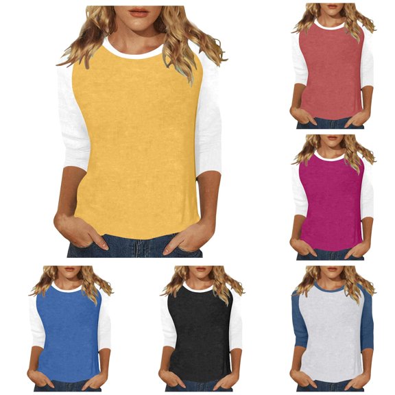 Womens Athletic Tops Long Sleeve T Shirt Athletic Top Women Long Sleeve T Shirts for Women Shirt Compression Casual Summer Tech Apparel Ladies Shirts Yellow S