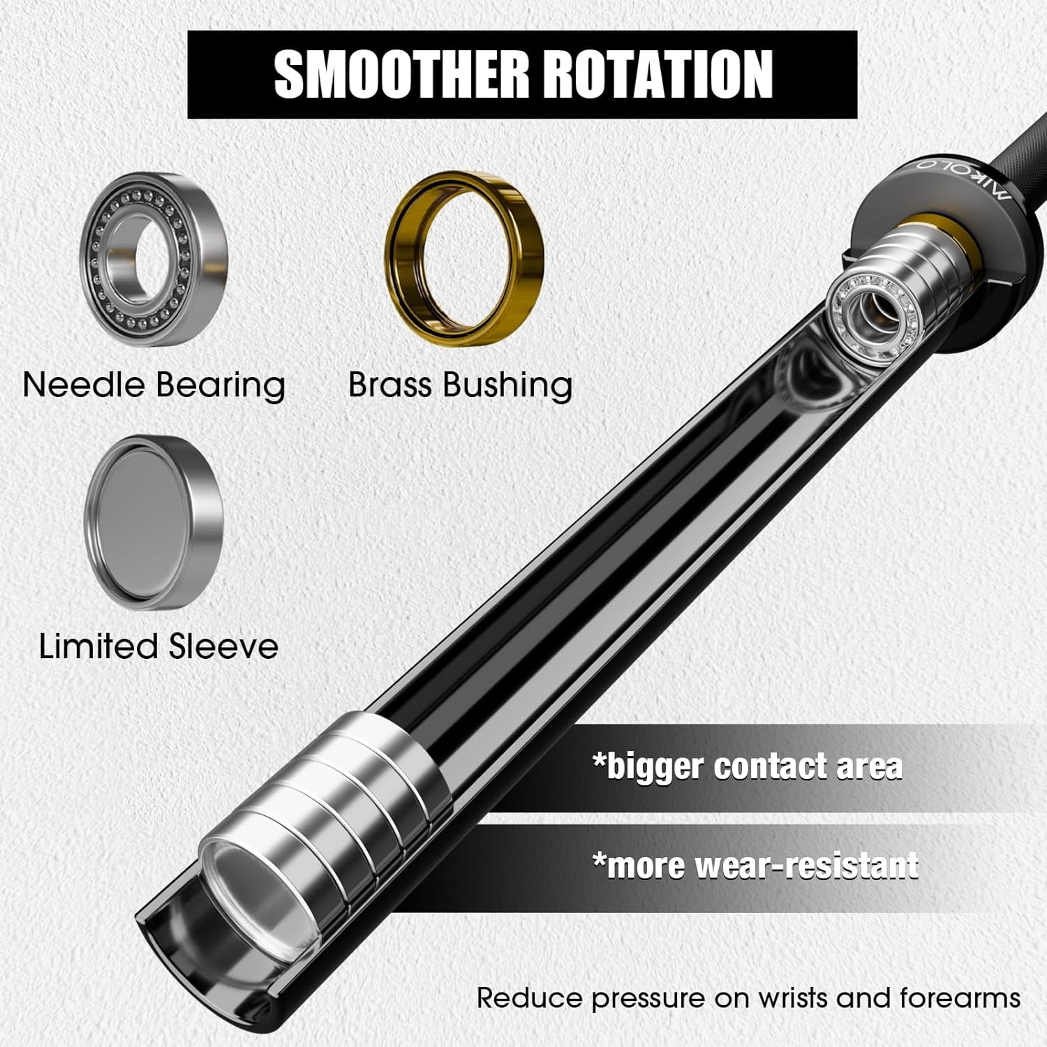 Tuekys 7.2FT Barbell for Weightlifting and Powerlifting 45lb, Bar for 1500lbs Capacity, Weight Bar Fit 2" Standard Weights