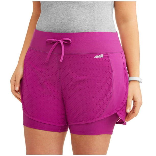 Women's Plus Size Active Perforated Running Short with Built in Compression  Shorts - Walmart.com