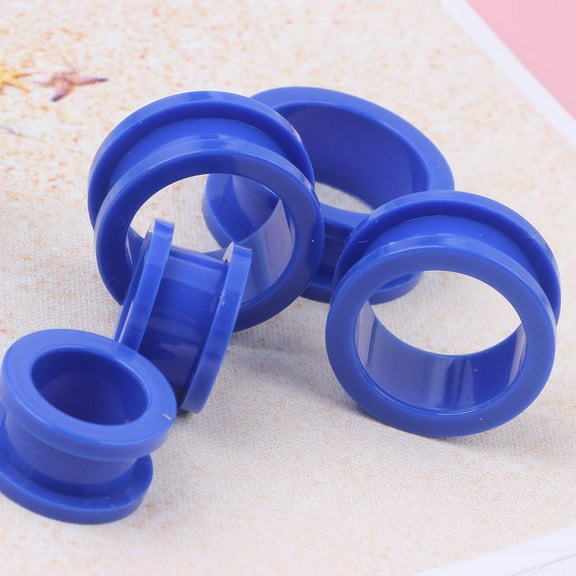 Screw-on Plugs/Gauges/Tunnels Dark Blue Acrylic 00g (10mm) 2 Pieces (1 Pair) (B/6/1/10)