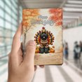 thumbnail image 4 of Happy Thanksgiving Portuguese Water Dog Turkey Costume Pumpkins Autumn Leaves Travel Passport Wallet PWD Portie Fishing Dog Lover PU Leather Passport Holder Cover - 13014, 4 of 5
