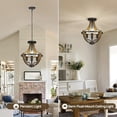 thumbnail image 3 of 13.1" Modern Farmhouse Hanging Pendant Lighting, 4-Light Rustic Interior Flush Mount Ceiling Light Fixture, Vintage Chandelier for Hallway Foyer Dining Room Entryway Kitchen Island Bedroom, 3 of 7