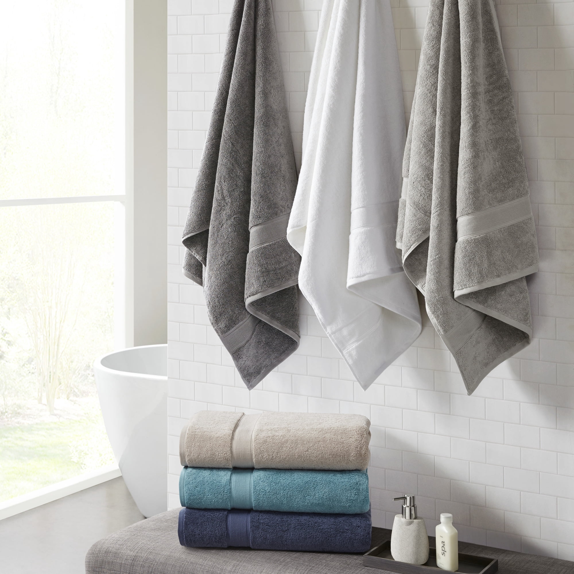 Madison Park 800GSM Luxury 100% Cotton 2PC Shower Sheet-Natural