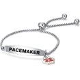 thumbnail image 1 of HSHDLDF Red Medical Alert ID Bracelet for Women Men Emergency First Aid Engraved Adjustable Stainless Steel Chain Bracelets, 1 of 6