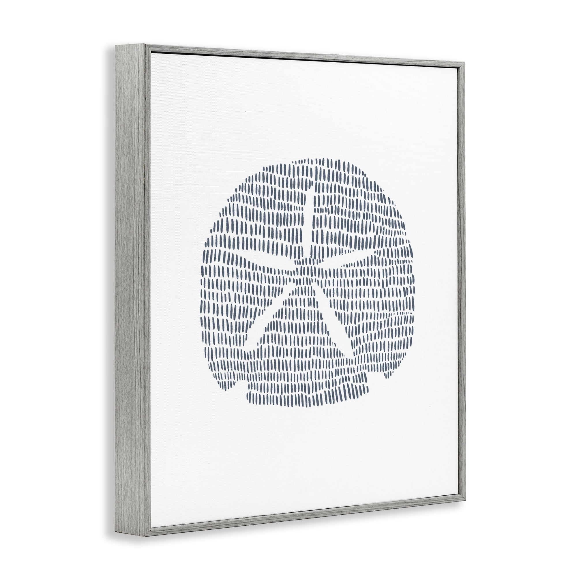 Stupell Industries Minimal Sand Dollar Coastal Painting Gray Framed Art Print Wall Art, 24 x 30