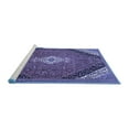 thumbnail image 2 of Ahgly Company Machine Washable Indoor Square Medallion Blue Traditional Area Rugs, 3' Square, 2 of 4