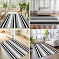 thumbnail image 4 of Large Area Rugs 6'x9', Black Gray Striped Carpet Runner Indoor Outdoor Rugs Home Decor Aesthetic, Contemporary Minimalist Lines Art Non Slip Mats Washable Accent Rug for Living Room Bedroom, 4 of 8
