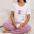thumbnail image 6 of Nmnitkp Pajamas for Women Set Sleep Aid Womens Pajamas Comfortable Women Fashion Leisure Love Round Neck Short Sleeve Pajamas Trousers Home Service Two-piece Suit, 6 of 7