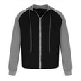 thumbnail image 5 of IYTR Mens Color Block Zip Up Jacket Hoodie Fleece Workout Hooded Sweatshirts Coats Loose Sportwear with Pocket (Black,XL), 5 of 9