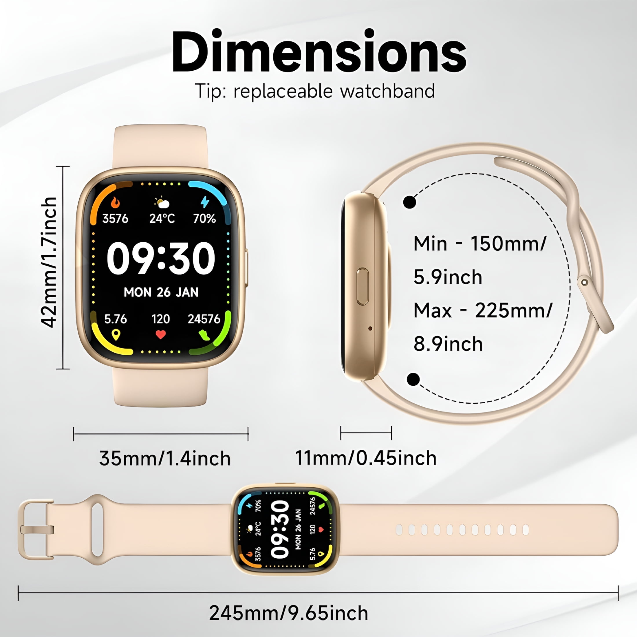 GJX Smart Watch Fits for Android & Iphone,1.83'' Smartwatch for Men Women,Bluetooth Call Answer & Dial/Alexa Voice Control/100+ Sports/30D Standby/128Mb/Ip68 Waterproof Fitness Tracker for Gift