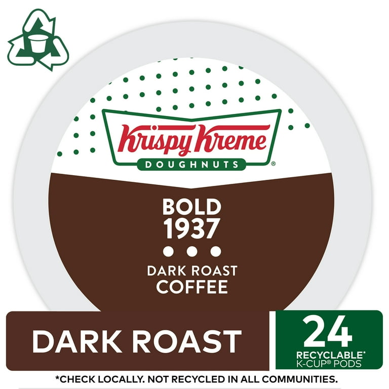 Krispy Kreme Bold 1937 K Cup Coffee Pods Dark Roast 24 Count for Keurig Brewers Walmart
