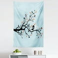 thumbnail image 1 of Engagement Tapestry, Happy Bird Couple Perching on Tree with Heart Shaped Flowers, Fabric Wall Hanging Decor for Bedroom Living Room Dorm, 5 Sizes, Pale Blue Orange Black, by Ambesonne, 1 of 1