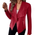 thumbnail image 1 of Women's Faux Suede Jackets 2024 Fall Long Sleeve Open Front Cropped Coat, 1 of 5