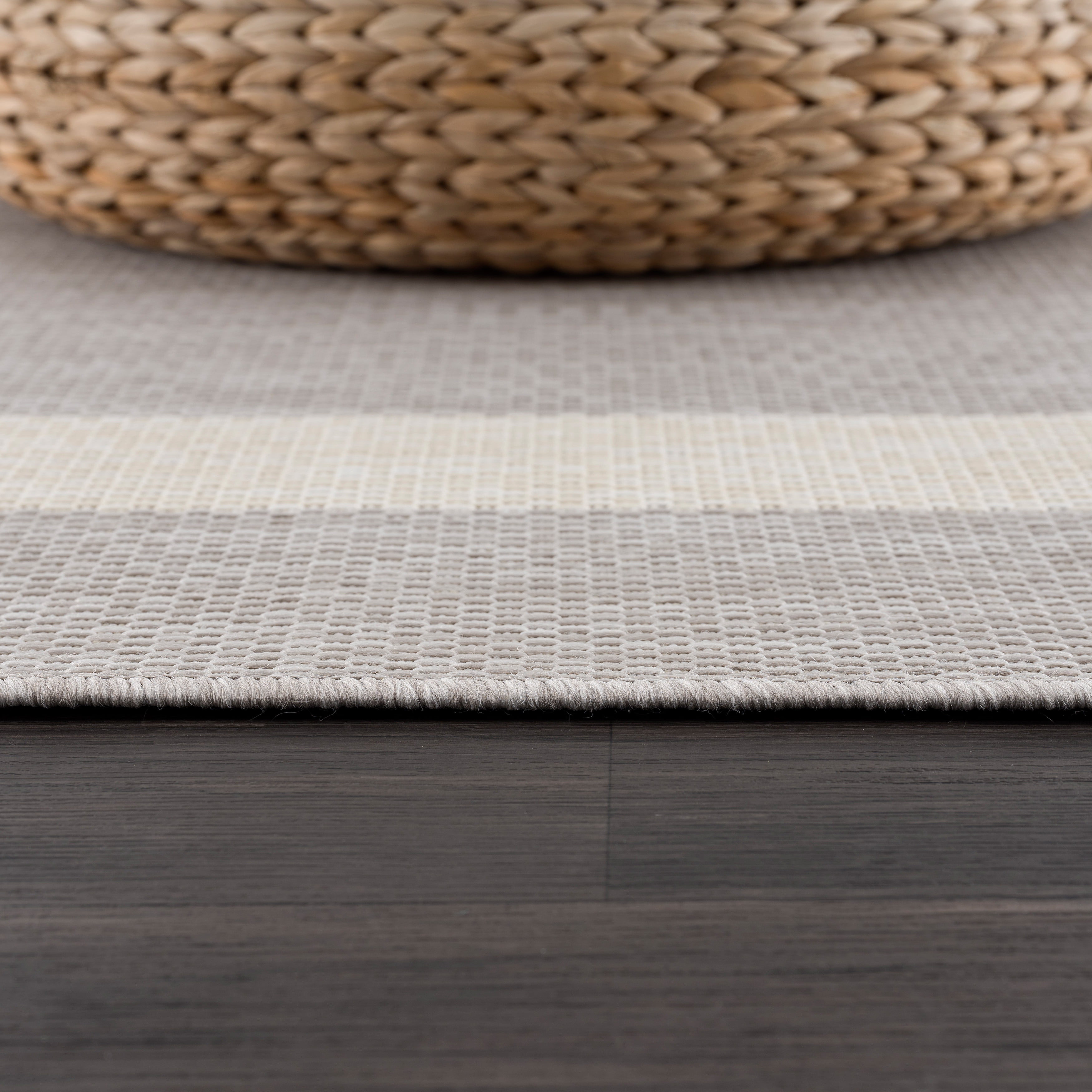 CAMILSON Bordered Washable Indoor Outdoor Area Rug Grey 10 x 14
