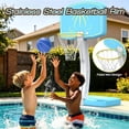 thumbnail image 6 of COLIKES Pool Basketball Hoop Poolside and Volleyball Set 2-in-1,  Adjustable Volleyball Net for Pool, Water Basketball Goal, Sports Toy Games for Adults, Teens, Inground, Swimming, 6 of 8