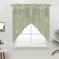 thumbnail image 5 of Turtle Green Kitchen Window Curtains, Swag Curtains Valance for Bedroom Living Room Bathroom, Coastal Ocean Boho Flower Retro Mottled Rod Pocket Window Treatment Curtain Block Drapes 2 Panels 36"x36", 5 of 9