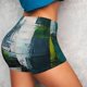 thumbnail image 4 of Fotbe Abstract Brushstrokes Green Blue Shorts Sin Costuras – Shorts Deportivos de Cintura Alta para Mujer, Elásticos para Gimnasio, Yoga, Running o Ciclismo-XX-Large, 4 of 8