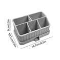 thumbnail image 3 of Silicone Bathroom Countertop Toothbrush Holder and Toothpaste Organizer with Drip Tray, 6-Compartment Toiletry and Makeup Storage Caddy, 3 of 6
