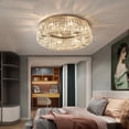 thumbnail image 4 of Nordic Luxury Crystal Ceiling Chandelier Modern Gold Chrome Led Pendant Light for Living Room Bedroom Hotel Hall Indoor Decor My Lux Decor Round, 4 of 8