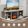 thumbnail image 5 of Gymax 58'' 2-Tier Fireplace TV Stand W/18'' 1400W Electric Fireplace 65'' Grey, 5 of 10