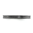 thumbnail image 4 of Sterling Silver Stackable Expressions Black Plated Grooved Ring Size 6, 4 of 5