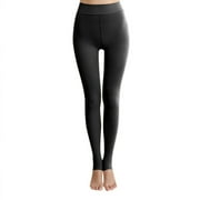 Bigersell Women's Yoga Leggings Full Length Pants Leggings Women Solid Winter Keep Warm Velvet Thicken Elastic Trousers Leggings Pants Ladies' Flare Leggings