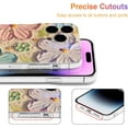 thumbnail image 5 of Case for iPhone 14 Pro, Colorful Retro Oil Painting Flower Laser Beam Glossy Pattern Cute Exquisite Floral Blossom Phone Cover Stylish Durable TPU Protective Case for Girls Women - Pink Flower, 5 of 9