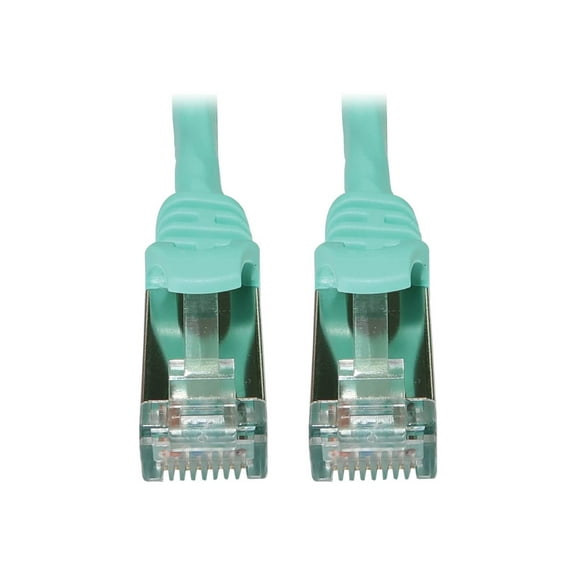 Tripp Lite Cat6a 10G Snagless Shielded Slim STP Ethernet Cable [RJ45 M/M], PoE, Aqua, 10 ft. [3.1 m] (n262-s10-aq)