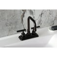 thumbnail image 4 of Kingston Brass KS6645CML Double-Handle 3-Hole Deck Mount 4-Inch Centerset Bathroom Faucet with Brass Pop-Up in Oil Rubbed Bronze, 4 of 8