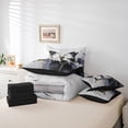 thumbnail image 5 of Manfei Teens Vintage Butterfly Bedding Comforter Set 7 Pieces, Romantic Artwork Full Bedding Set, Black Grey Oil Printing Reversible Fitted Sheet Flat Sheet, Breathable Home Decor, 5 of 7