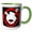 Green/White, variant on 3drose, Zombie Dude Black Zombie Sign 2, 11oz Two-tone Black Mug