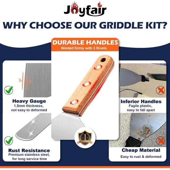 18Pcs Flat Top Grill Accessories for Blackstone - Wooden Handles