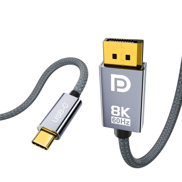 Cable USB C a DisplayPort 1.4 AGFINEST de 3 m gris para Mac