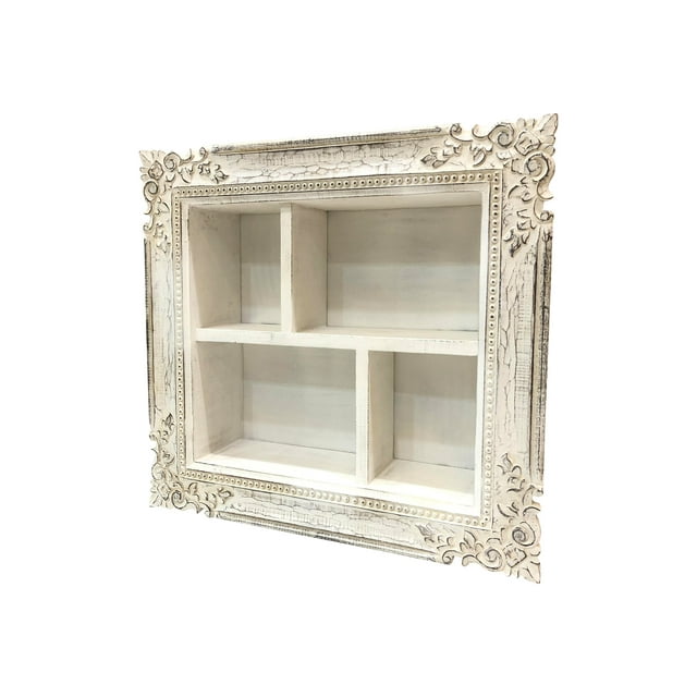 Benzara - Shelf - vintage - mango wood - distressed white