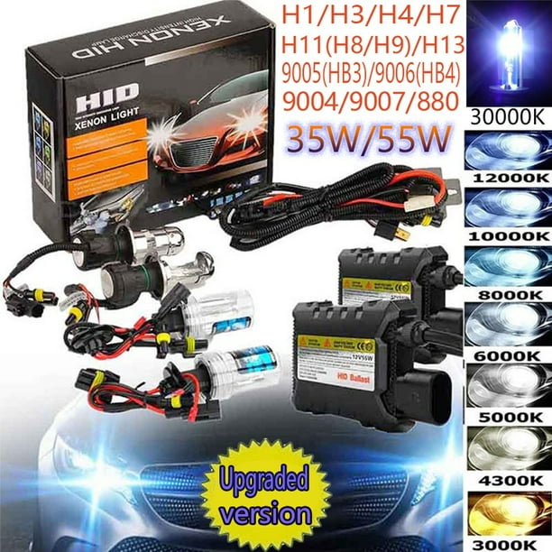Kit De Bombillas De Conversión De Faros Delanteros Xenon HID 1 Par De 35W/55 W Torre De Flujo H1 H3 H4 H7 H11 9005 9006 H13 Y Lámpara Antiniebla Aplicación huangjie unisex
