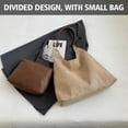 thumbnail image 3 of Gocvo Retro Faux Suede Bags for Women Suede Tote Bag with Purse Slouchy Bag Hobo Handbag Crescent Satchels Shoulder Bag|Beige, 3 of 8
