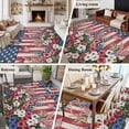 thumbnail image 6 of Independence Day Washable Area Rug 8 x 10 ft USA Flag Red White Poppy, Soft Non Slip Rugs Stain Repellent Indoor Felt Carpet for Living Dining Room Bedroom Home Office, 6 of 9