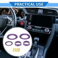 thumbnail image 2 of Unique Bargains AC  Engine Start Speaker Knob Cover Interior Trim for Honda Civic 16-21 Aluminum Alloy Rose Purple 5 Pcs, 2 of 7