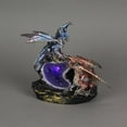 thumbnail image 4 of Blue and Burgundy Battle Dragons Gothic Color Changing LED Geode Statue, 4 of 5