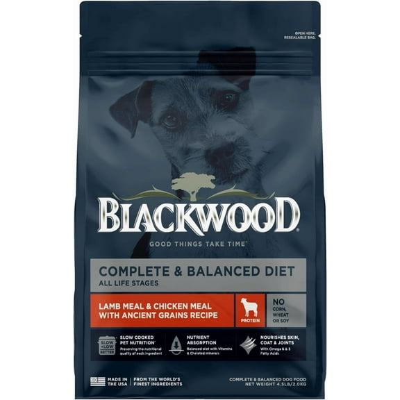 Blackwood Dry Dog Food Lamb & Chicken Meal with Ancient Grains 4.5 lb.