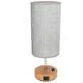 thumbnail image 3 of Touch Control Table Nightstand Lamp LED 3 Gear Dimmable 2 USB Ports Bedside Desk Light US Plug 110V Gray Lampshade, 3 of 12