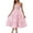 Pink, variant on SAWOBUUN Womens Floral Print Midi Dress Square Neck Spaghetti Strap Tiered Summer Beach Sundress Casual Boho Long Dress