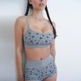 thumbnail image 3 of Short Lounge Set Button Rib Spaghetti Strap Slim Fit sin mangas Mujer Short Lounge Kit para mujeres Gris S, 3 of 6
