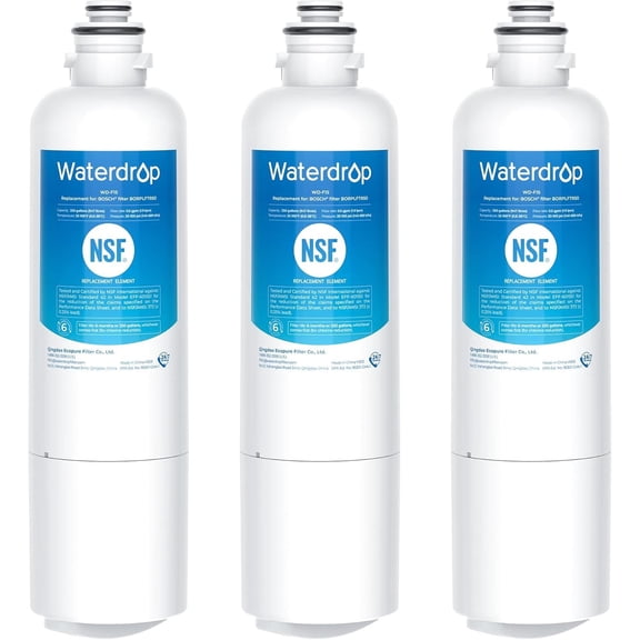 Waterdrop BORPLFTR50 Replacement for Bosch® Ultra Clarity® Pro 11032531, 12033030, 11025825, BORPLFTR55, B36CD50SNS, B36CT80SNS, B36CL80ENS, B36FD50SNS, WFC100MF, WFS200MF