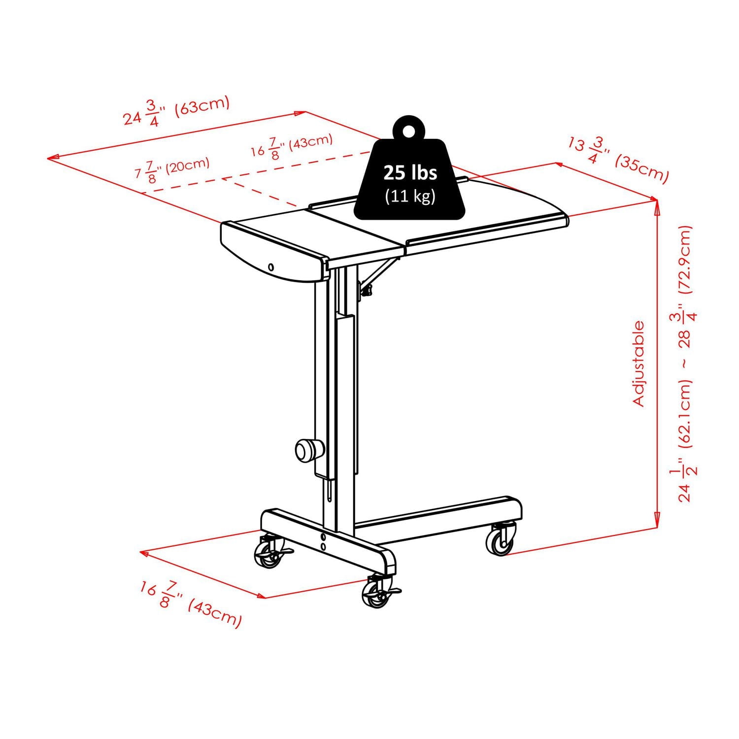 Olson adjustable laptop cart /table