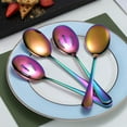 thumbnail image 7 of ReaNea Rainbow Serving Spoons 4 Pieces, 2 Serving Spoon 2 Slotted Spoons, Stainless Steel Serving Utensils Set, 7 of 7